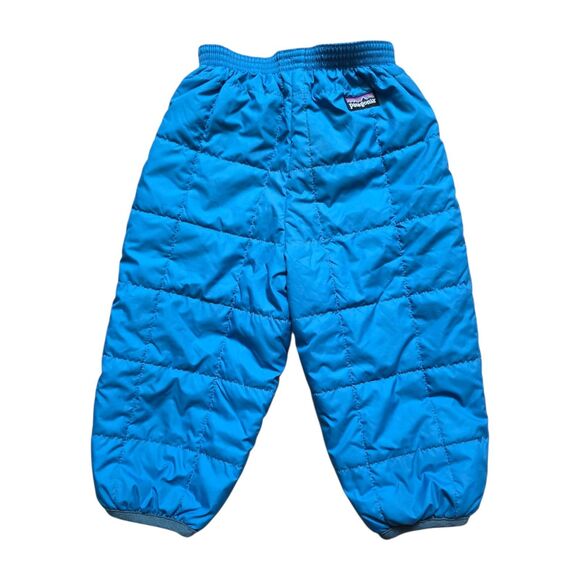 Patagonia Snowpants Baby 2T Toddler Reversible Quilted Pants Lined Puffer Blue - Picture 1 of 6